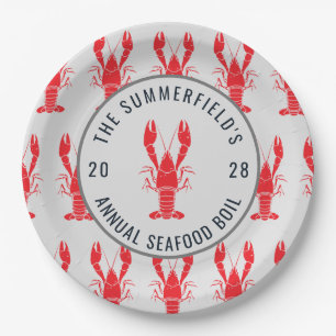 Crawfish Seafood Boil Summer Lobster Family Party Paper Plate