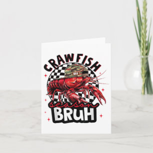 Crawfish Season Bruh Funny Crawfish Hat Boy Crawfi Card