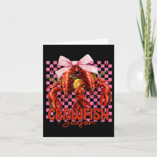 Crawfish Season Coquette Bow Seafood Party Crawfis Card