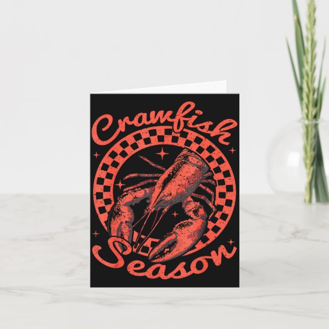 Crawfish Season Crawfish Boil Lobster Cajun Men Wo Card (Front)