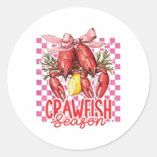 Crawfish Season Crawfish Boil Lobster Cajun Men Wo Classic Round Sticker