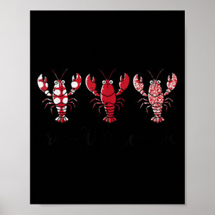 Crawfish Season Crayfish Patterns Cajun Boil Men W Poster