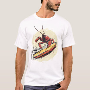 Crawfish surfing surfboard T-Shirt