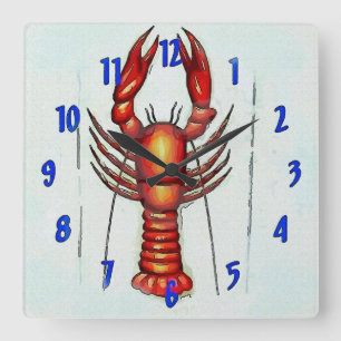 Crawfish Time, Crayfish,Lobster Square Wall Clock