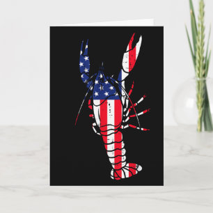 Crawfish Us Flag Crayfish Lobster Patriotic Men Wo Card