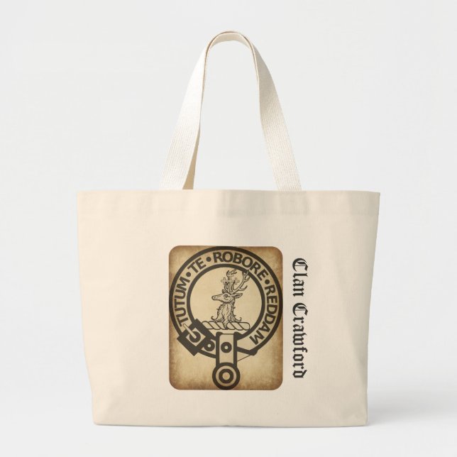 Crawford Crest Badge Antique Large Tote Bag (Front)