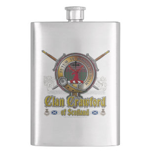 Crawford Crest Badge Hip Flask