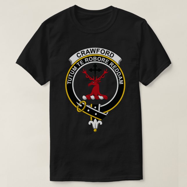 Crawford Crest Tartan Clan Scottish Clan T-Shirt (Design Front)