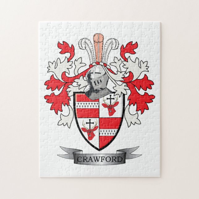 Crawford Family Crest Coat of Arms Jigsaw Puzzle (Vertical)