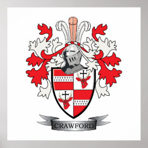 Crawford Family Crest Coat of Arms Poster