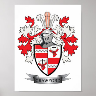 Crawford Family Crest Coat of Arms Poster