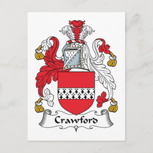 Crawford Family Crest Postcard