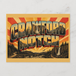 Crawford Notch New Hampshire Waterfall Forest Art Postcard