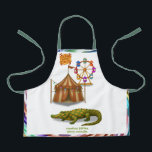 Crawford, painted circus crocodile apron<br><div class="desc">Covered in dazzling painted patterns from snout to tail, Crawford marches proudly in every circus parade. Though he can easily snap a branch clean in two as part of his act, he’s friendly, surprisingly gentle, and a walking work of art. Children adore his bright scales and cheerful grin. Wherever Crawford...</div>