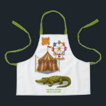 Crawford, painted circus crocodile apron<br><div class="desc">Covered in dazzling painted patterns from snout to tail, Crawford marches proudly in every circus parade. Though he can easily snap a branch clean in two as part of his act, he’s friendly, surprisingly gentle, and a walking work of art. Children adore his bright scales and cheerful grin. Wherever Crawford...</div>
