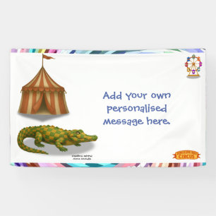Crawford, painted circus crocodile banner
