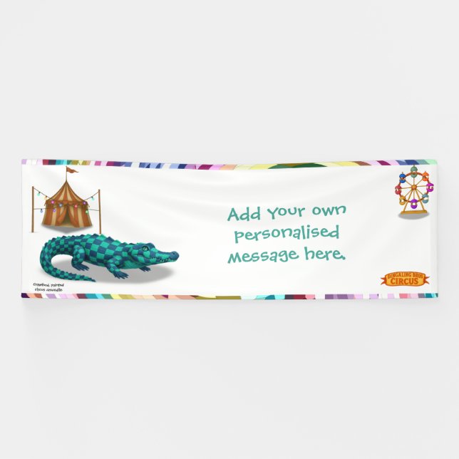 Crawford, painted circus crocodile banner (Horizontal)