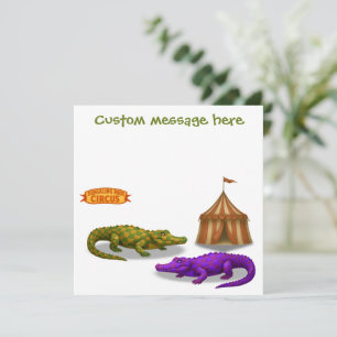 Crawford, painted circus crocodile card