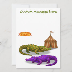 Crawford, painted circus crocodile card