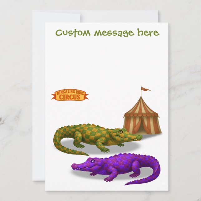 Crawford, painted circus crocodile card (Front)