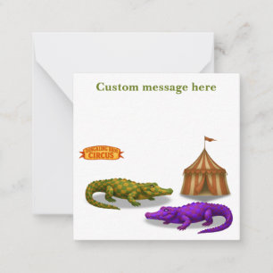 Crawford, painted circus crocodile card