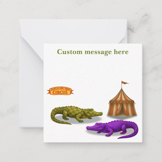 Crawford, painted circus crocodile card (Front)