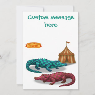 Crawford, painted circus crocodile card