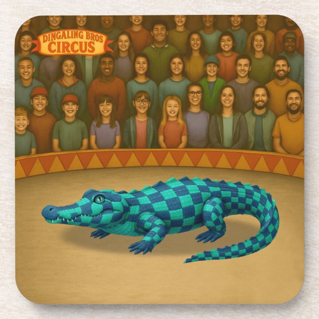 Crawford, painted circus crocodile coaster (Front)