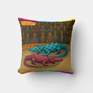 Crawford, painted circus crocodile cushion