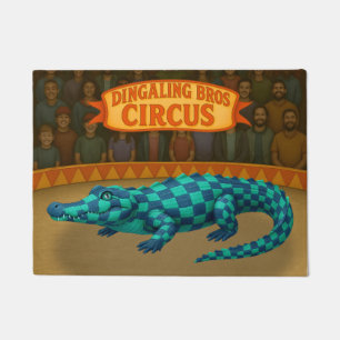 Crawford, painted circus crocodile doormat