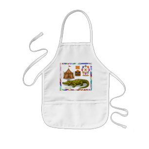 Crawford, painted circus crocodile kids apron