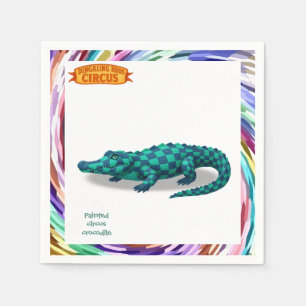 Crawford, painted circus crocodile napkin