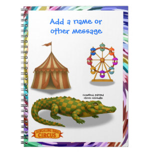 Crawford, painted circus crocodile notebook