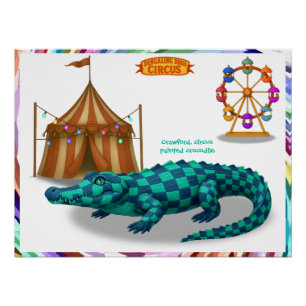 Crawford, painted circus crocodile poster