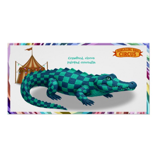 Crawford, painted circus crocodile poster (Front)
