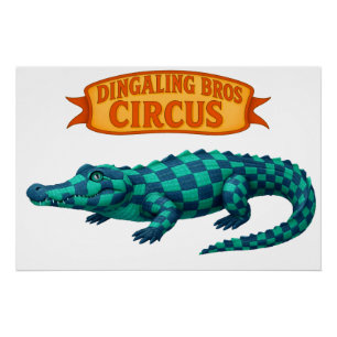 Crawford, painted circus crocodile poster