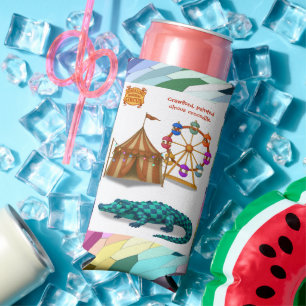 Crawford, painted circus crocodile seltzer can cooler