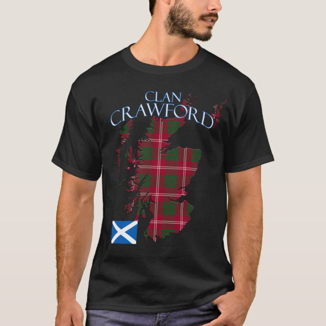 Crawford Scottish Clan Tartan Scotland T-Shirt (Front)