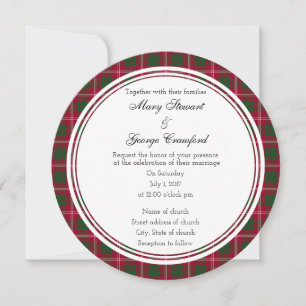 Crawford Scottish Wedding Round Invitation