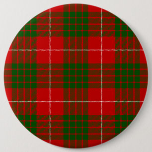 Crawford tartan red green plaid 6 cm round badge
