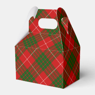 Crawford tartan red green plaid favour box