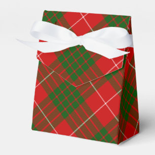 Crawford tartan red green plaid favour box
