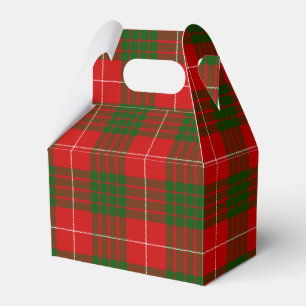 Crawford tartan red green plaid favour box