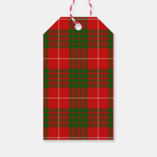 Crawford tartan red green plaid gift tags
