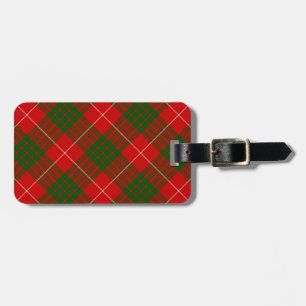 Crawford tartan red green plaid luggage tag