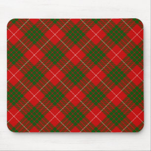 Crawford tartan red green plaid mouse pad