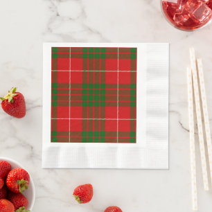 Crawford tartan red green plaid napkin
