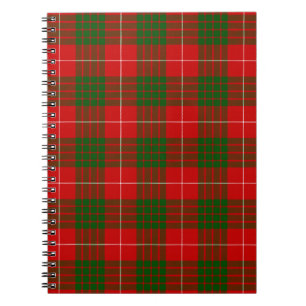 Crawford tartan red green plaid notebook