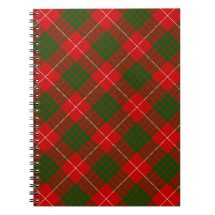 Crawford tartan red green plaid notebook