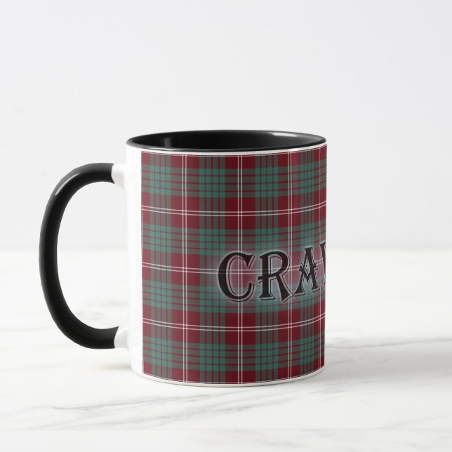 Crawford Tartan with the Last Name Mug (Left)